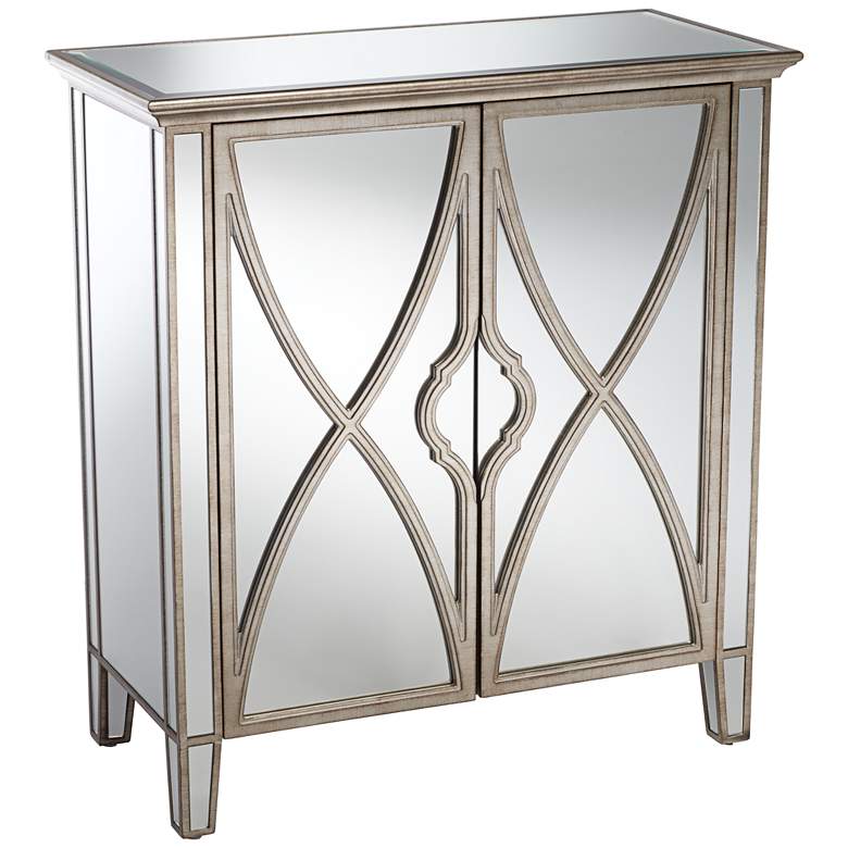 Image 2 Nereo 30" Wide Silver 2-Door Accent Cabinet