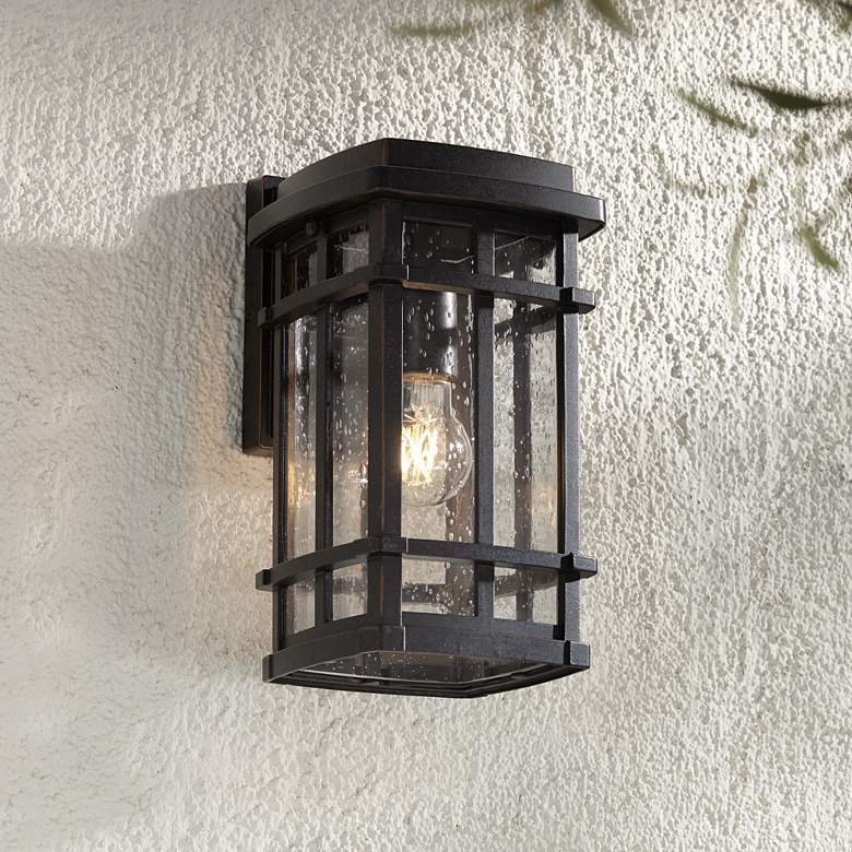Image 1 Neri 12 1/2" High Mission Oil-Rubbed Bronze Outdoor Wall Light