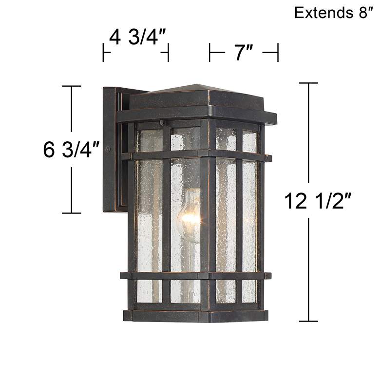 Image 7 Neri 12 1/2 inch High Mission Oil-Rubbed Bronze Outdoor Wall Light more views