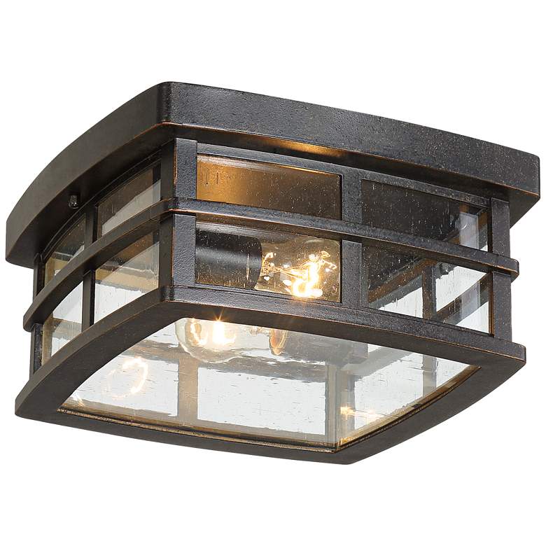 Image 2 Neri 12 inch Wide Oil-Rubbed Bronze Outdoor Ceiling Light