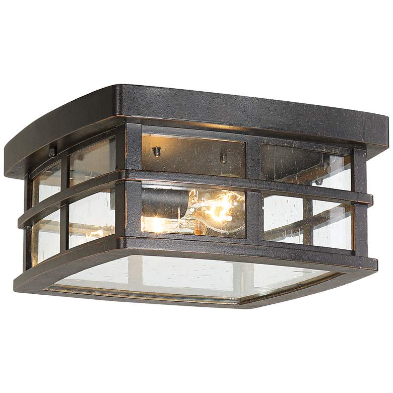 Image 4 Neri 12 inch Wide Oil-Rubbed Bronze Outdoor Ceiling Light more views
