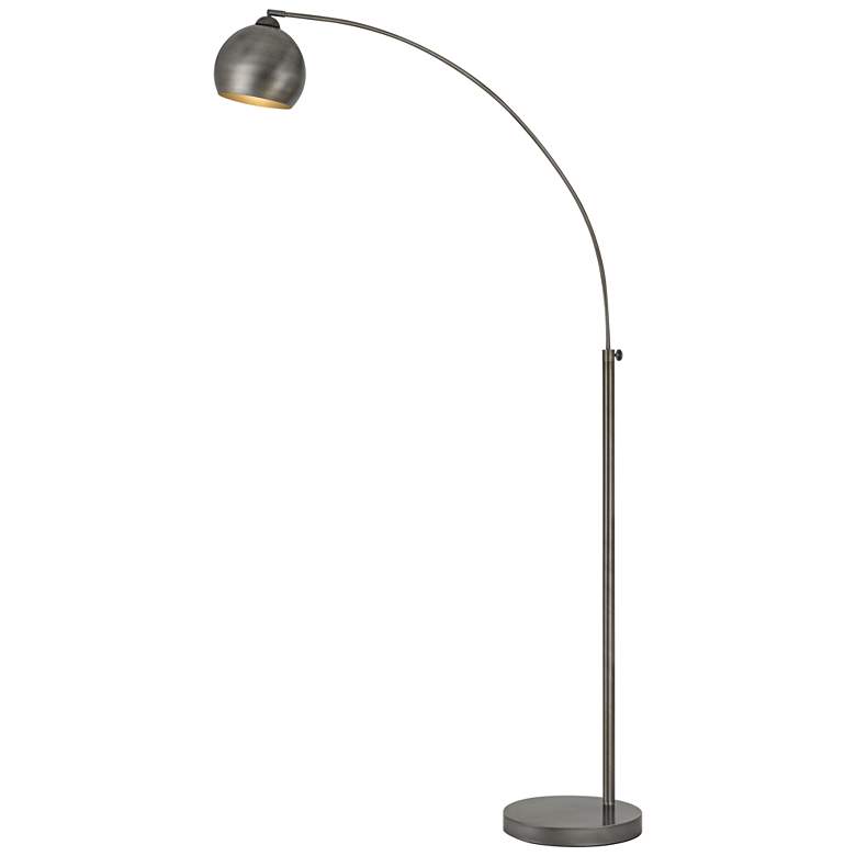 Image 1 Nero Antiqued Silver Arc Floor Lamp