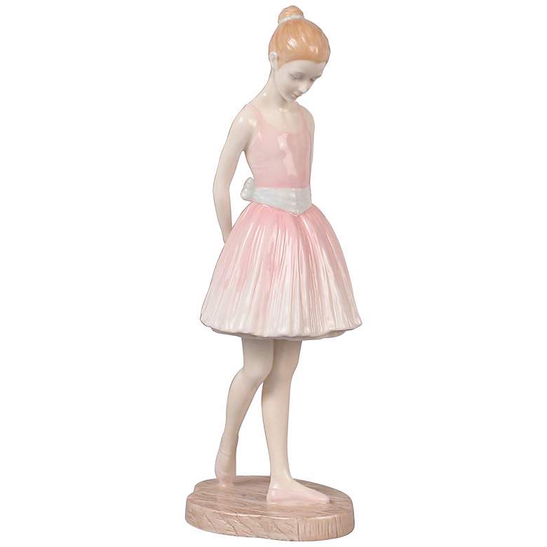 Image 1 Nervous Pink Porcelain 9 inch High Ballerina Figurine