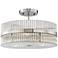 Nescott 14" Wide 3-Light Chrome and Crystal Ceiling Light
