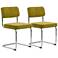 Nessa Green Corduroy Accent Chairs Set of 2