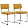 Nessa Yellow Corduroy Accent Chairs Set of 2