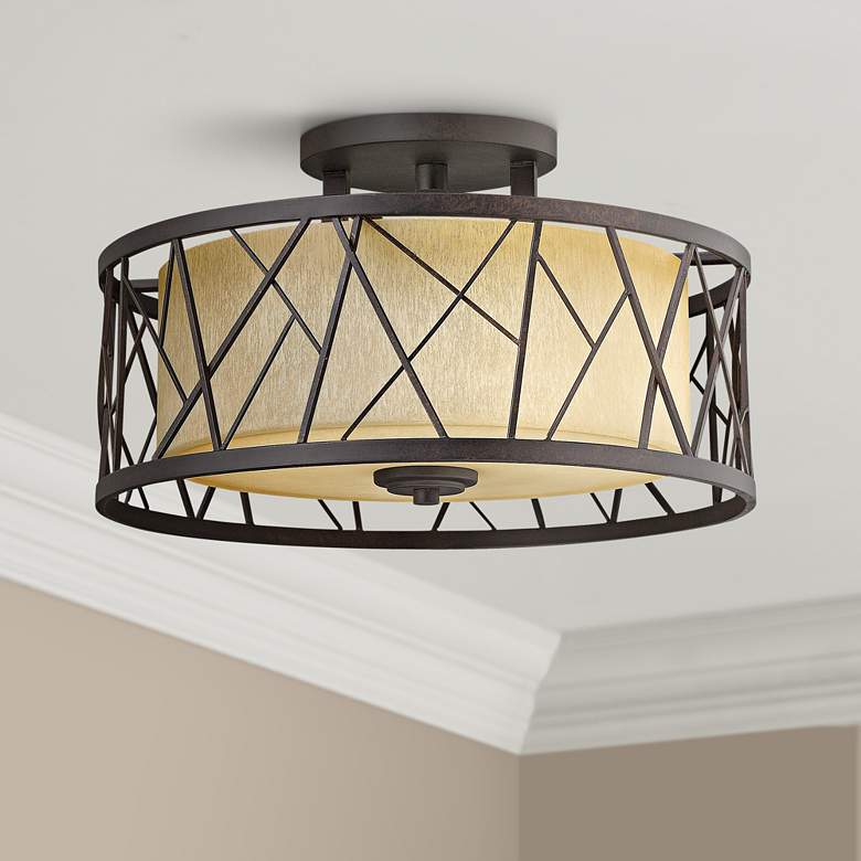 Image 1 Nest 20"W Oil-Rubbed Bronze Ceiling Light