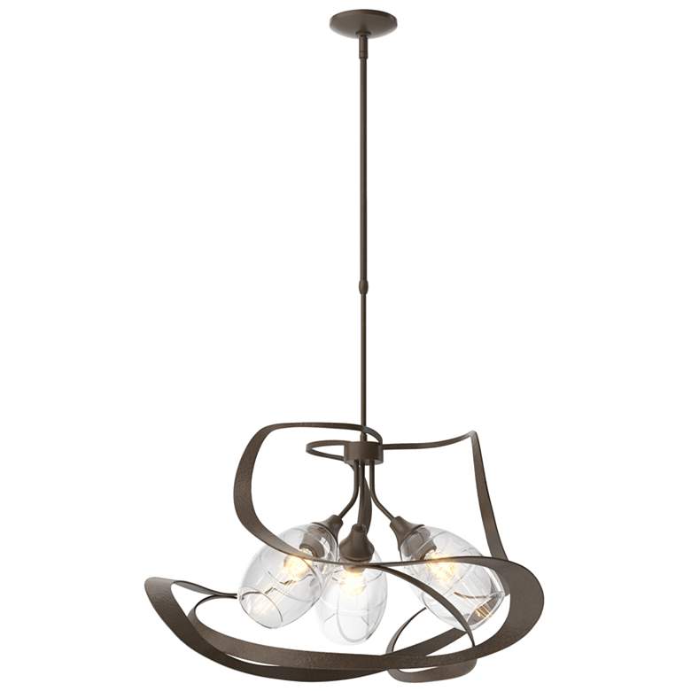 Image 1 Nest 30.6 inch Wide Bronze Pendant With Clear Glass Shade