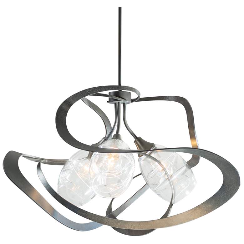 Image 1 Nest 30.6" Wide Dark Smoke Pendant With Clear Glass Shade