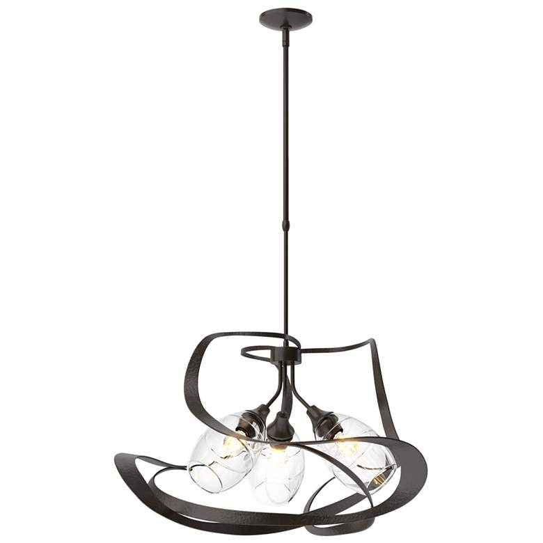 Image 1 Nest 30.6" Wide Oil Rubbed Bronze Pendant With Clear Glass Shade