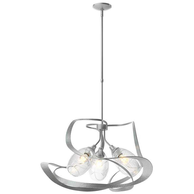 Image 1 Nest 30.6" Wide Vintage Platinum Pendant With Clear Glass Shade