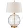Nest Clear Glass and Matte Brushed Gold Metal Table Lamp