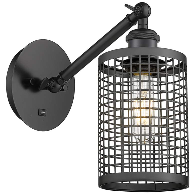 Image 1 Nestbrook 12 inchHigh Matte Black Wall Sconce With Matte Black Shade