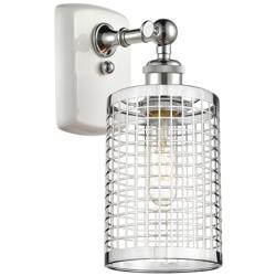 Nestbrook 13&quot;H White and Polished Chrome Wall Sconce w/ Chrome Shade