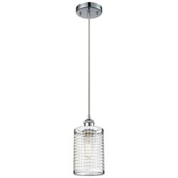 Nestbrook 4.75&quot;W Polished Chrome Corded Pendant With Polished Chrome S