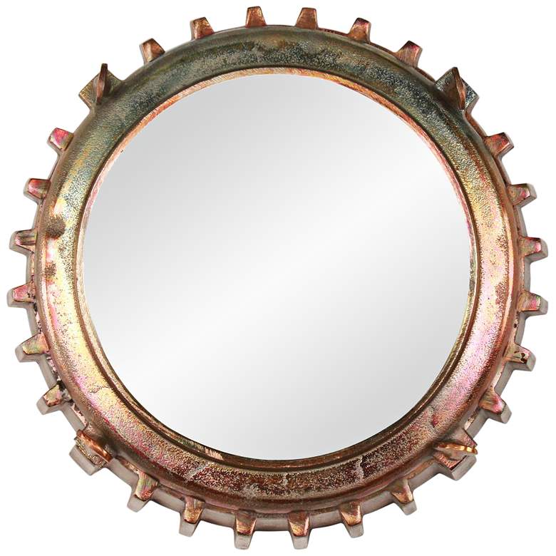 Image 1 Neston I Copper and Vintage Brass 13 inch Round Wall Mirror