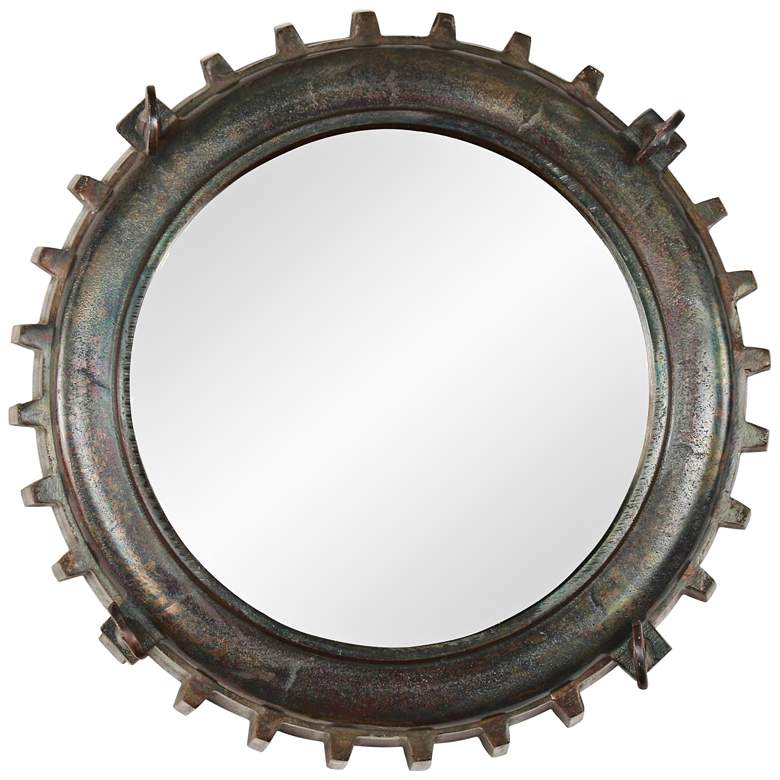 Image 1 Neston II Copper and Vintage Brass 16 inch Round Wall Mirror