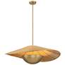 2_Nestor 36" Wide Legacy Brass and Rattan Pendant Light