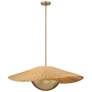 3_Nestor 36" Wide Legacy Brass and Rattan Pendant Light more views