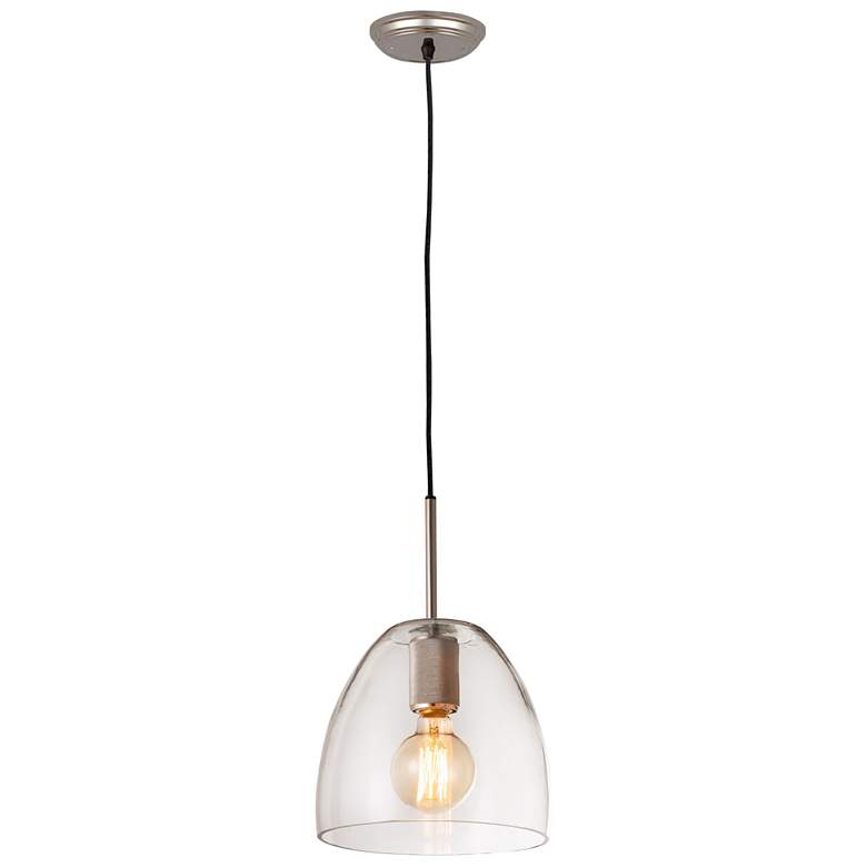 Image 1 Netta 10 Wide 1-Light Mini Pendant Satin Nickel