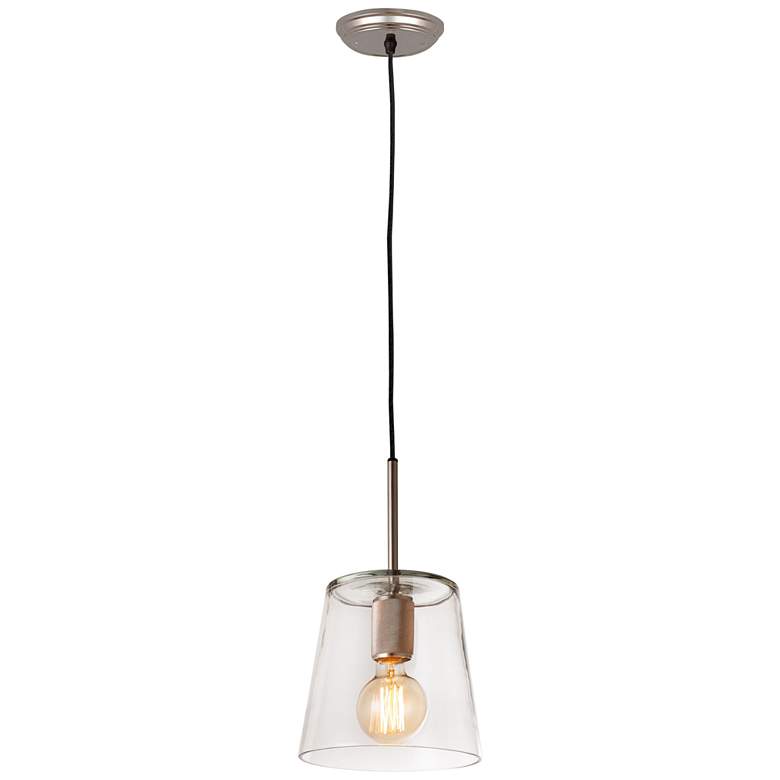 Image 1 Netta 8 Wide 1-Light Mini Pendant Satin Nickel