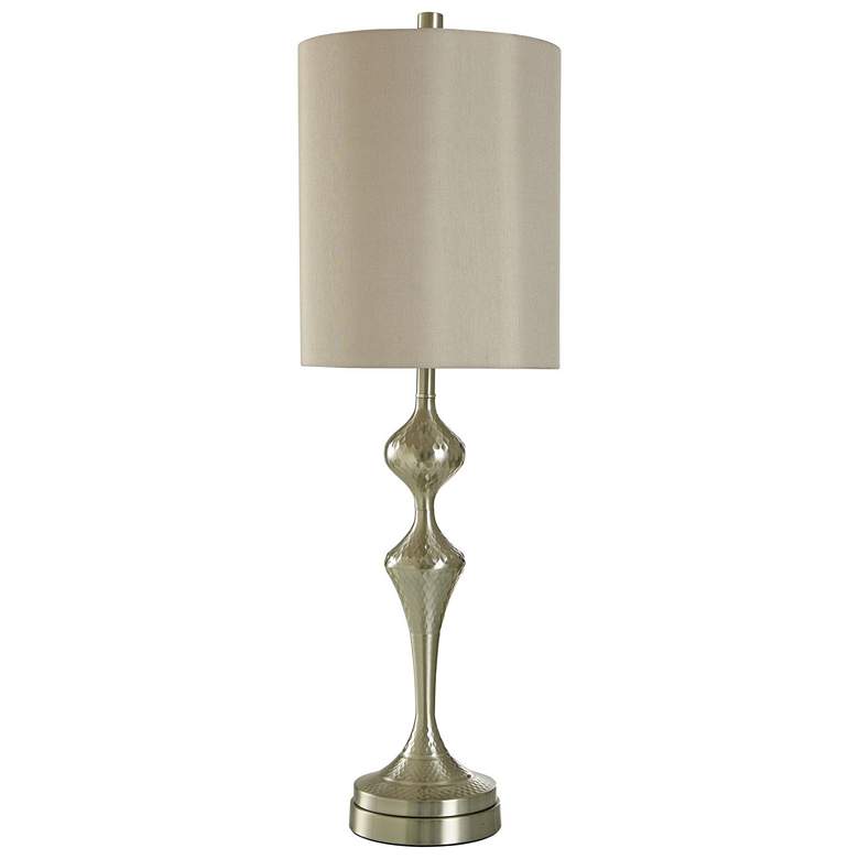 Image 1 Netted Steel 31.25 inch High Brushed Nickel Modern Table Lamp
