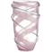 Nettie 10 1/4" High Pink Stripe Clear Glass Vase