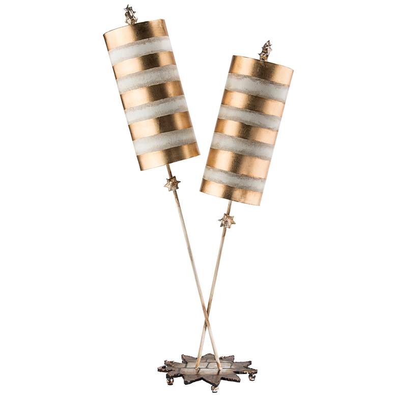 Image 1 Nettle Luxe Gold Stripes 2-Light Table Lamp