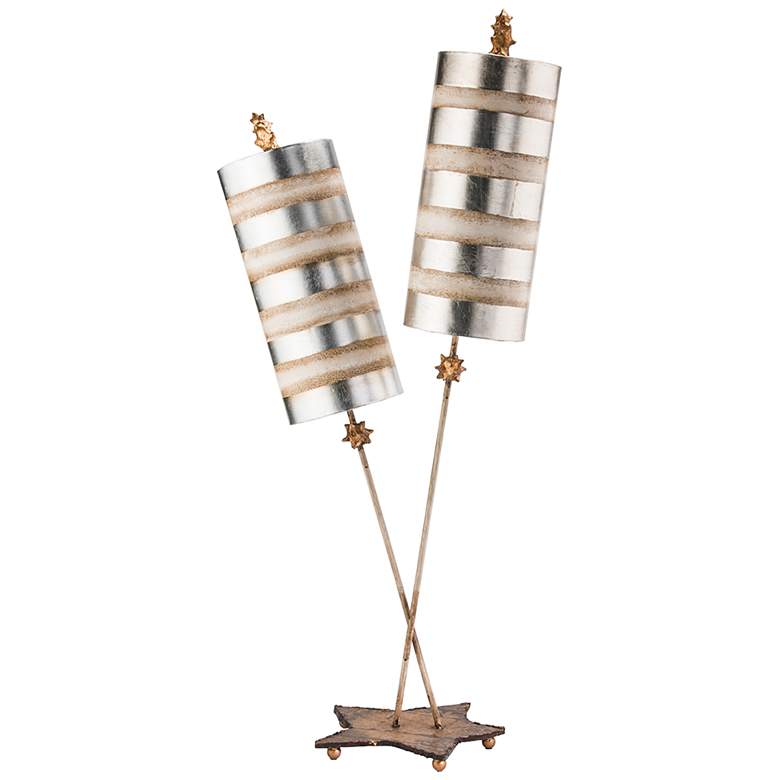 Image 1 Nettle Luxe Silver Stripes 2-Light Table Lamp