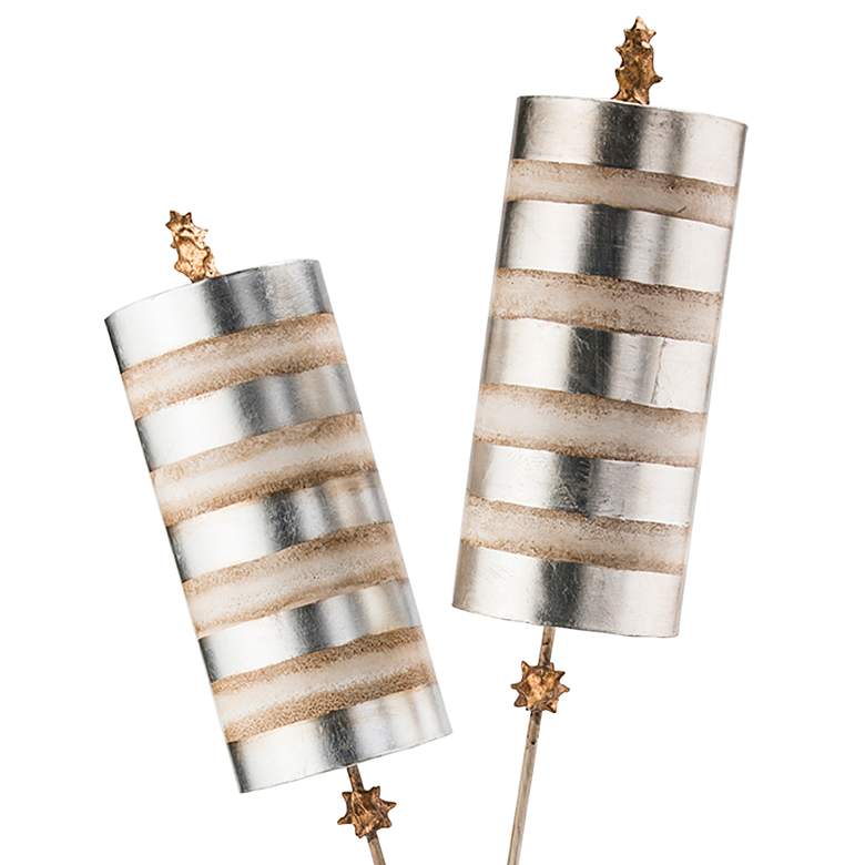 Image 2 Nettle Luxe Silver Stripes 2-Light Table Lamp more views