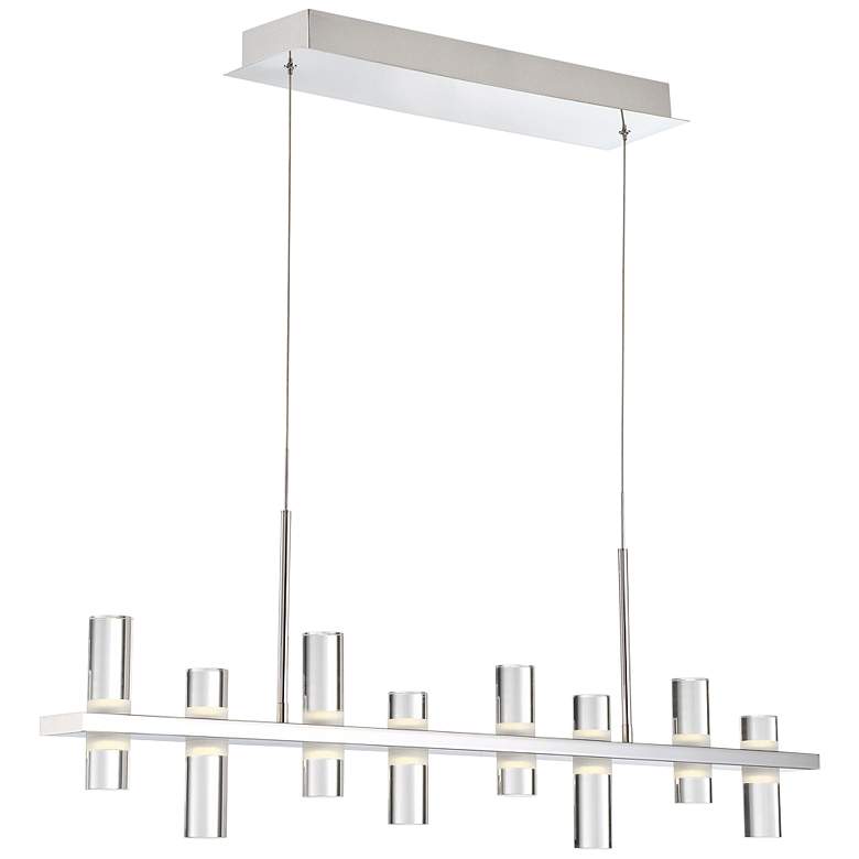 Image 2 Netto 41 1/2 inchW Chrome LED Kitchen Island Light Chandelier