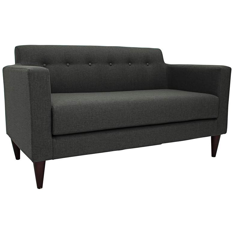 Image 1 Netto 56 1/4 inch Wide Charcoal Woven Fabric Tufted Settee Sofa