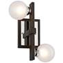 Network 12"H Bronze and Polished Chrome 2-Light Wall Sconce