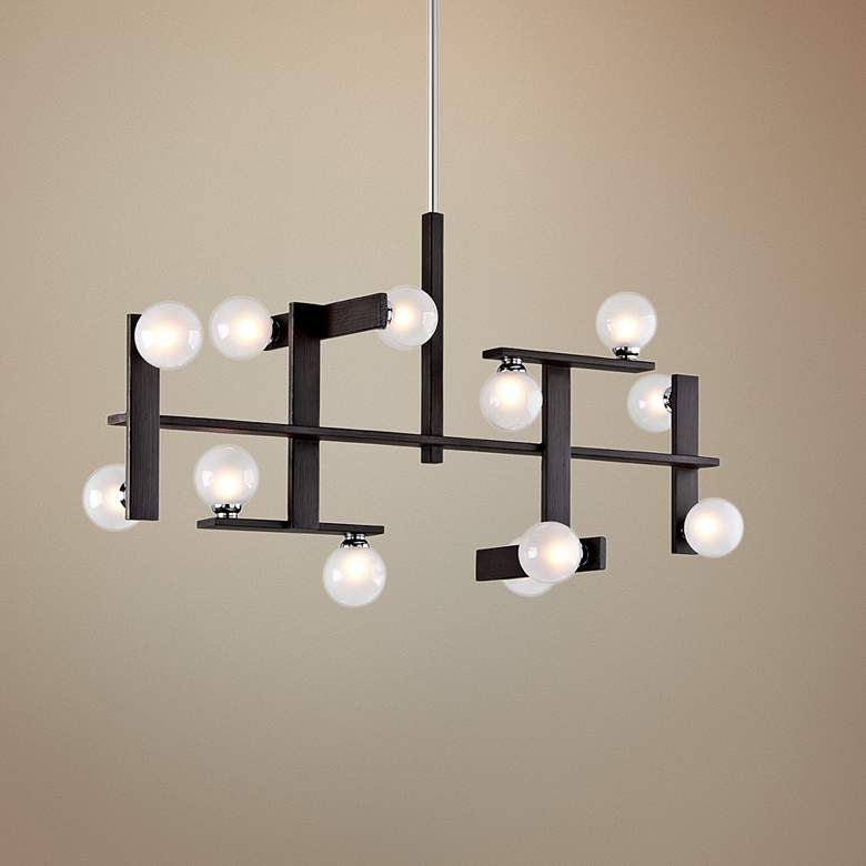 Image 1 Network 45 3/4 inchW Forest Bronze Kitchen Island Light Pendant