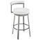 Neura 26 in. Swivel Barstool in Cloud Finish with White Faux Leather