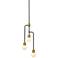 Neutra 11 3/4"W Matte Black and Foundry Brass 3-Light Mini Chandelier