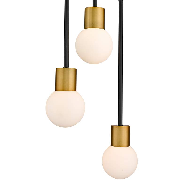 Image 5 Neutra 11 3/4 inchW Matte Black and Foundry Brass 3-Light Mini Chandelier more views