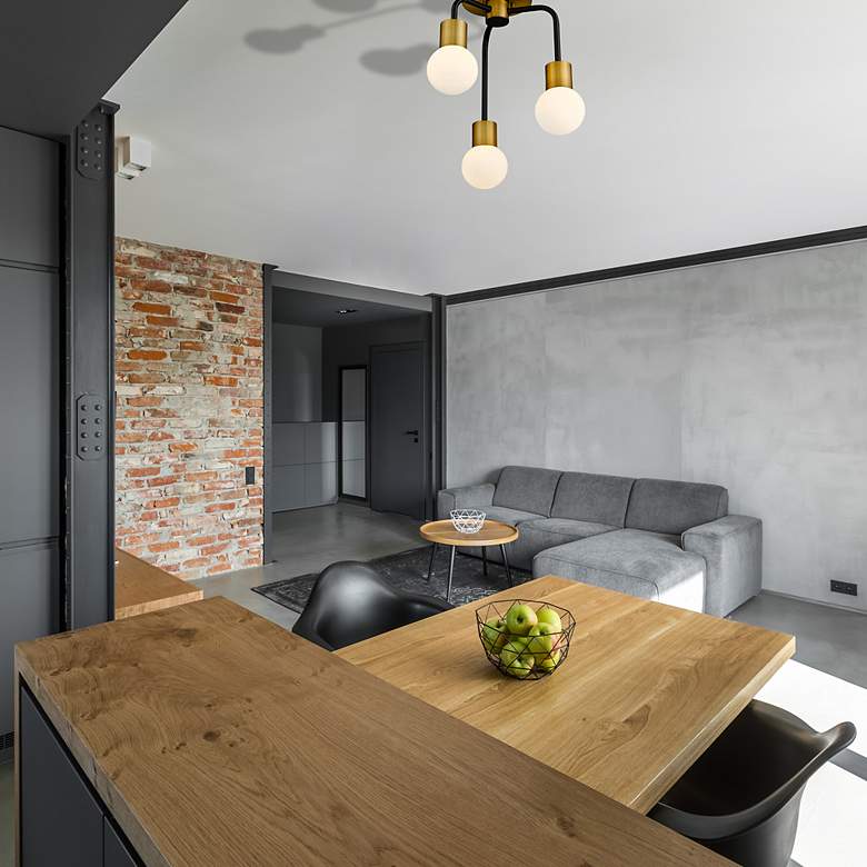 Image 7 Neutra 11 3/4"W Matte Black and Foundry Brass 3-Light Mini Chandelier more views