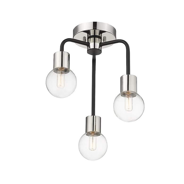 Image 6 Neutra 14" Wide Polished Nickel 3-Light Ceiling Light more views