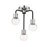 6_Neutra 14" Wide Polished Nickel 3-Light Ceiling Light more views