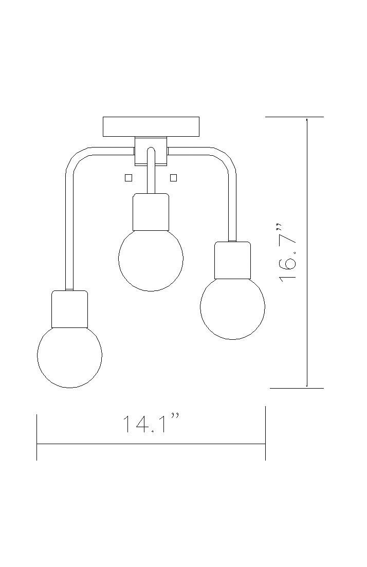 Neutra 14" Wide Polished Nickel 3-Light Ceiling Light