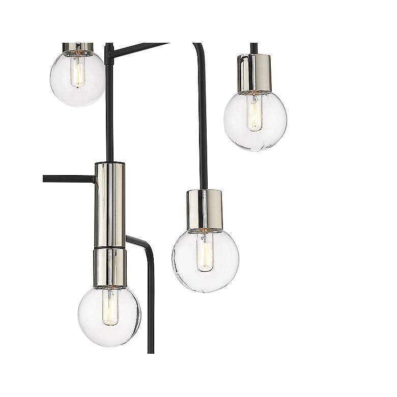 Image 2 Neutra 22 1/2" Wide Matte Black and Polished Nickel 7-Light Chandelier more views