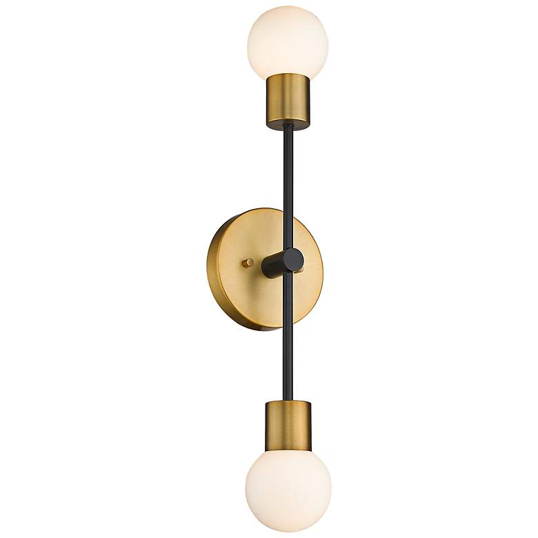 Image 2 Neutra 25 1/2"H Foundry Brass and Black 2-Light Wall Sconce