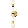 2_Neutra 25 1/2"H Foundry Brass and Black 2-Light Wall Sconce