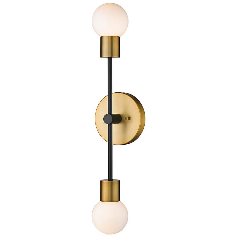 Image 5 Neutra 25 1/2"H Foundry Brass and Black 2-Light Wall Sconce more views