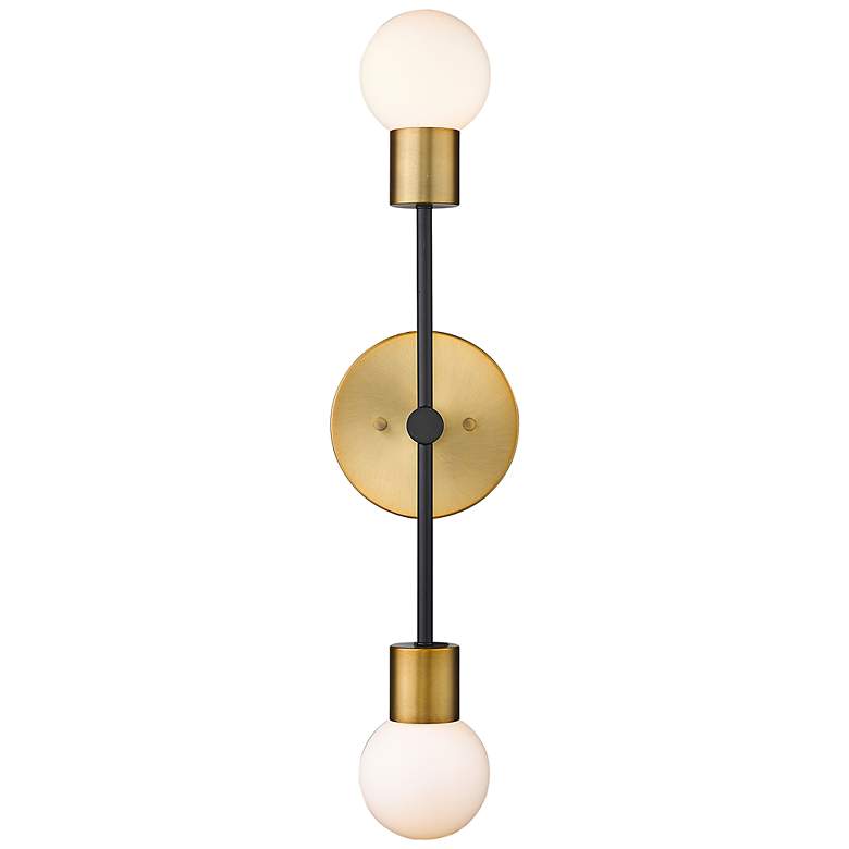 Image 6 Neutra 25 1/2"H Foundry Brass and Black 2-Light Wall Sconce more views