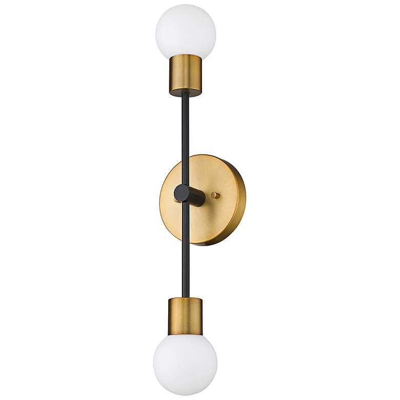 Image 7 Neutra 25 1/2"H Foundry Brass and Black 2-Light Wall Sconce more views