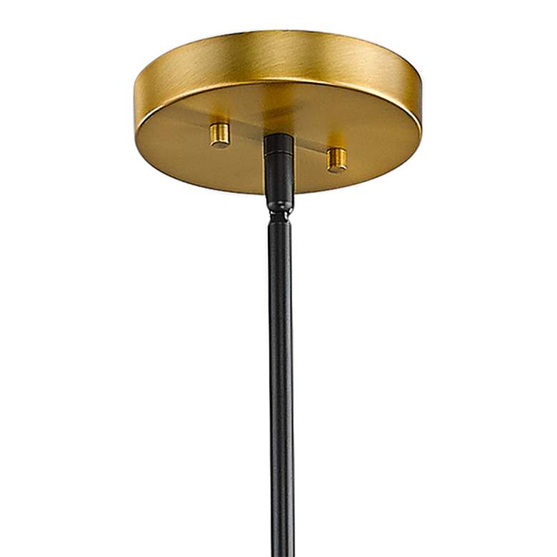 Image 4 Neutra 56"W Matte Black Foundry Brass 7-Light Kitchen Island Pendant more views