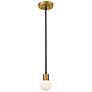 1_Neutra 6" Wide Matte Black and Foundry Brass Mini Pendant