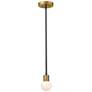 4_Neutra 6" Wide Matte Black and Foundry Brass Mini Pendant more views
